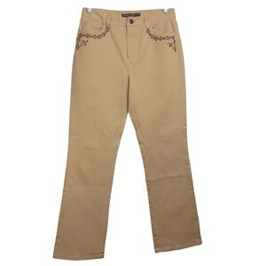 Lauren Ralph Lauren Jeans Western Embellished Straight Leg Khaki Women’s Size 4